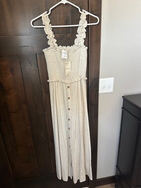 chinese dress ladies White Embroidered Scallop Hem Dress - Maxi Dresses